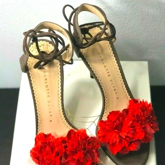 CHARLOTTE OLYMPIA Exotic Salsa Linen Sandals NEW - Picture 2 of 7